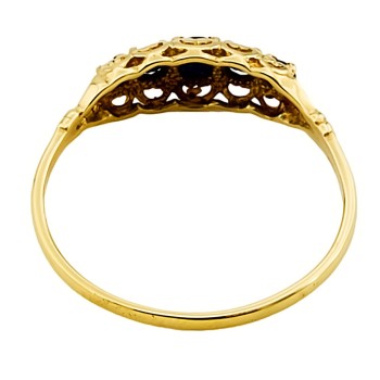 9ct Gold Sapphire 5 Stone Ring size Q